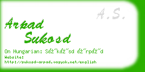 arpad sukosd business card